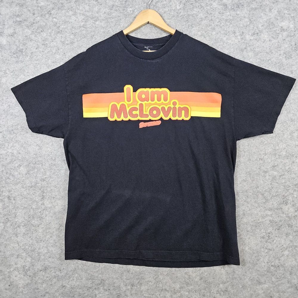 Superbad I Am McLovin Tee T-Shirt Size 2XL Black Graphic Print Movie 100% Cotton
